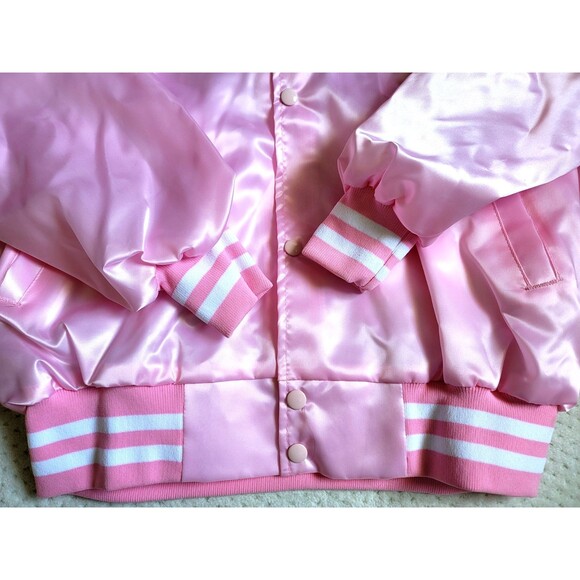 NOS Vintage Chevy The Heartbeat of America Embroidered Pink Satin Bomber XL USA - Picture 5 of 11